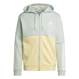 Image of adidas Full Zip Colour Block Hoodie Mens - Green
