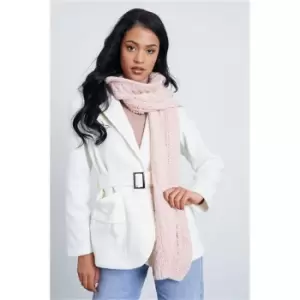 Image of I Saw It First Pink Cable Knit Scarf - Pink