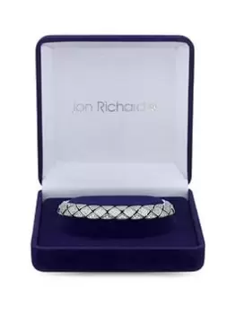 Image of Jon Richard Rhodium Plated Gate Chain Micro Pave Bracelet - Gift Boxed