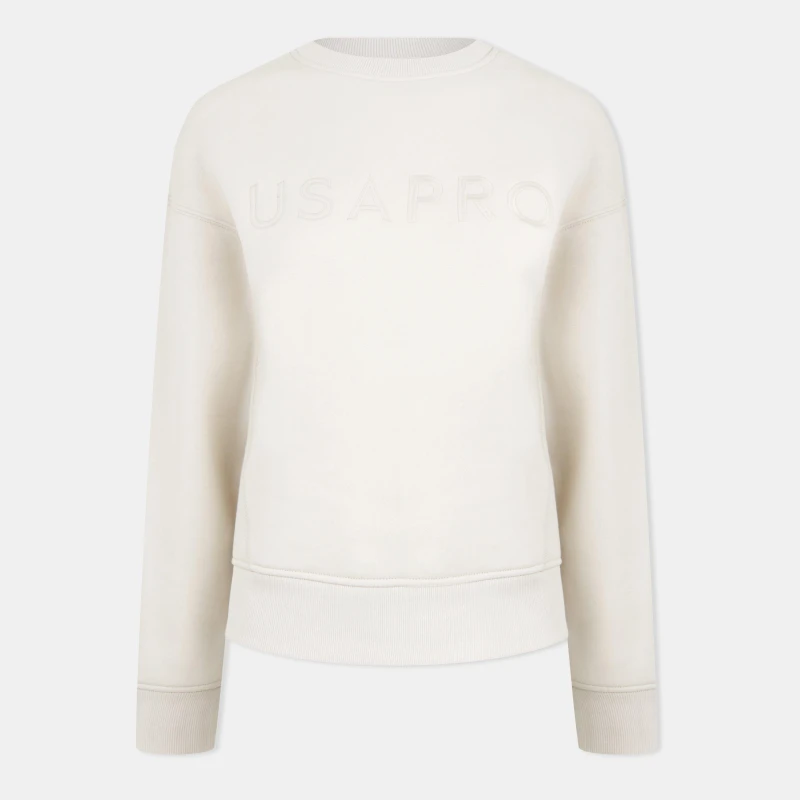Image of USA Pro Logo Sweatshirt Womens - White White 8