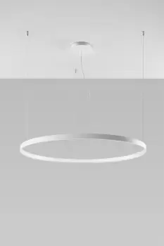 Image of Rio Integrated LED Circular Pendant Light White 110cm 3000K