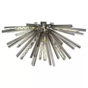 Image of Luminosa Lighting - Luminosa 8 Light E27, Semi Flush Polished Nickel , Smoke Glass