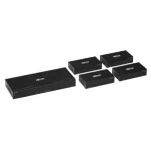 Image of Tripp Lite B127-004-H4H 4-Port HDMI over Cat6 Splitter/Extender Kit Transmitter/4 Receivers 4K 60 Hz PoC HDR 125 ft. TAA