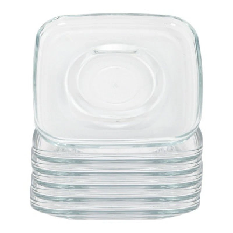 Image of LAV Cozy Glass Espresso Saucers - 12.5cm - Pack of 6 Clear unisex