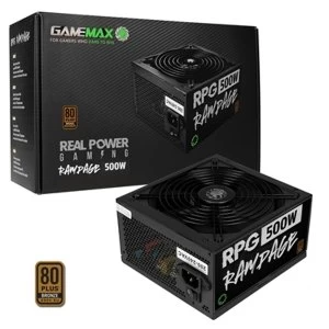 Image of GameMax RPG Rampage 500W 140mm Ultra Silent Fan 80 PLUS Bronze PSU UK Plug