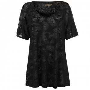 Image of Golddigga Beach Cover Up T Shirt Ladies - Black Burn Out