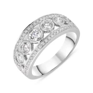 Image of 18ct White Gold Diamond Seven Stone Half Eternity Ring