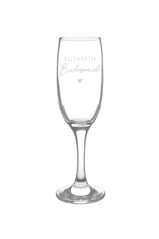 Image of Personalised Memento Company Personalised Message Bridesmaid Flute Glass