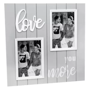 Image of Soft Grey Double Collage Frame Love