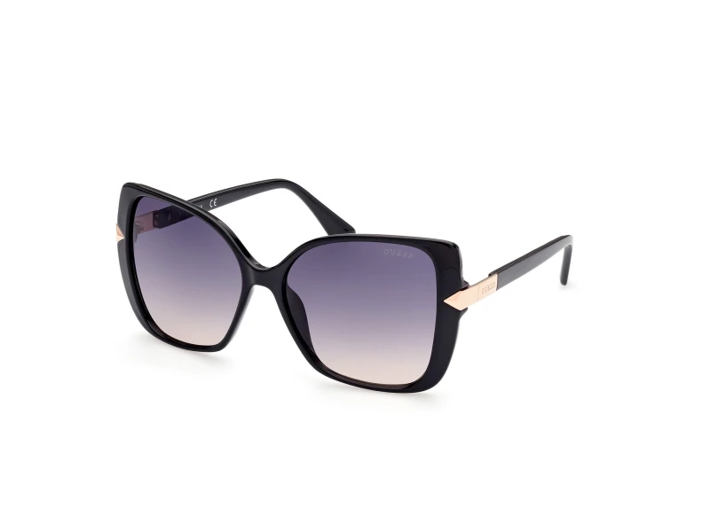 Image of Guess Butterfly Metal Trim Arm Sunglasses - Shiny Black WAH1O Unisex