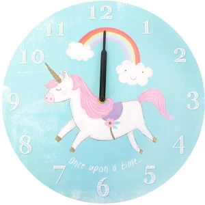 Image of Blue Round Ernie the Unicorn Wall Clock