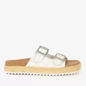 Image of Barbour Womens Pamela Leather Double Strap Sandals - White - UK 4
