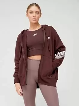 Image of Nike Dance Zip Through Hoodie - Burgundy, Brown, Size XS, Women