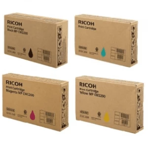 Image of Ricoh 84163 Black and Tri Colourss Ink Cartridge 4 Pack