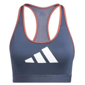 Image of adidas Medium 3 Bar Bra Ladies - Blue