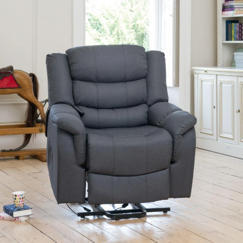 Image of Artemis Home Colfax Electric Riser Recliner with Massage & Heat in Dark Grey Dark Grey Unisex