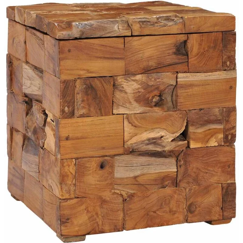 Image of VIDAXL Storage Stool Solid Teak Wood Vidaxl 8719883581552