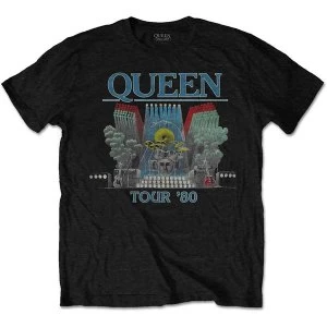 Image of Queen - Tour '80 Unisex Medium T-Shirt - Black