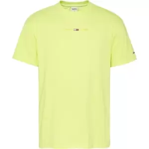 Image of Tommy Jeans Jeans Gel Logo T Shirt - Yellow