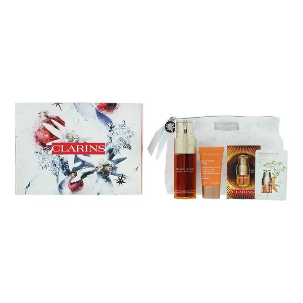 Image of Clarins Energizing Glow 3 Piece Gift Set: Double Serum 50ml - Day Cream 15ml - Double Eye Serum 7 X 0,9ml - Pouch