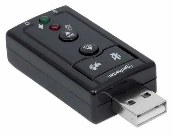 Image of Manhattan USB-A Sound Adapter, USB-A to 3.5mm Mic-in and Audio-Out