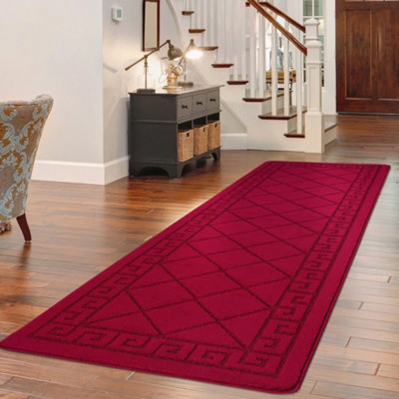 Image of Smart Living Smart Living Tribela Heavy Duty Machine Washable Hallway Kitchen Non Slip Door Mat in Red Size: 60cm x 110cm Red 60cm x 110cm Unisex 86