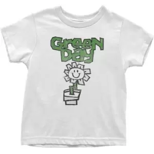 Image of Green Day - Flower Pot Kids 13-14 Years T-Shirt - White