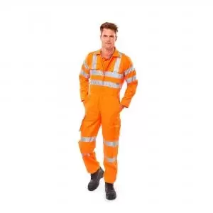 Image of Beeswift Railspec Coveralls With Reflective Tape Size 46 Tall Orange