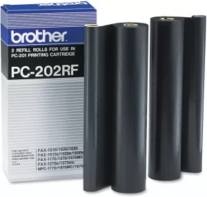 Image of Brother Black Thermal Transfer Film Ribbon Pack of 2 PC202RF