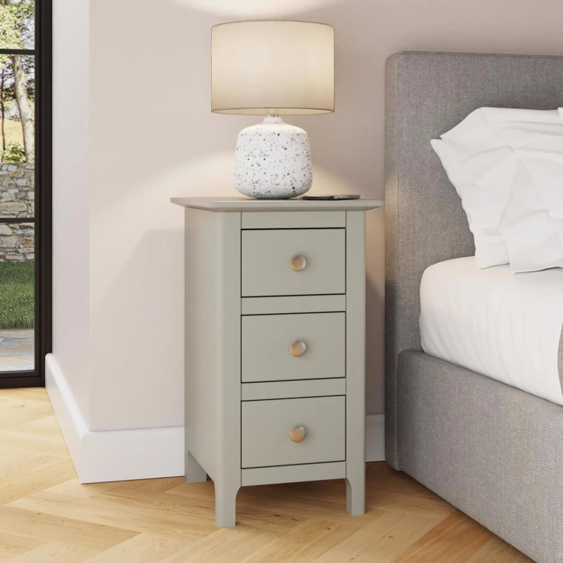 Image of FWStyle FWStyle Palma 3 Drawer Grey Bedside Chest Table Nightstand Grey One Size Unisex 5056413128249