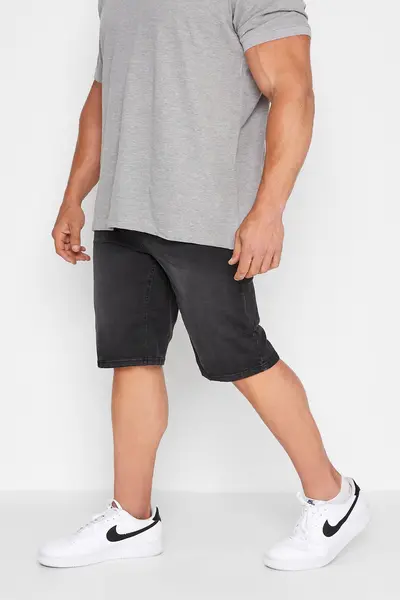 Image of BadRhino Denim Distressed Shorts Black