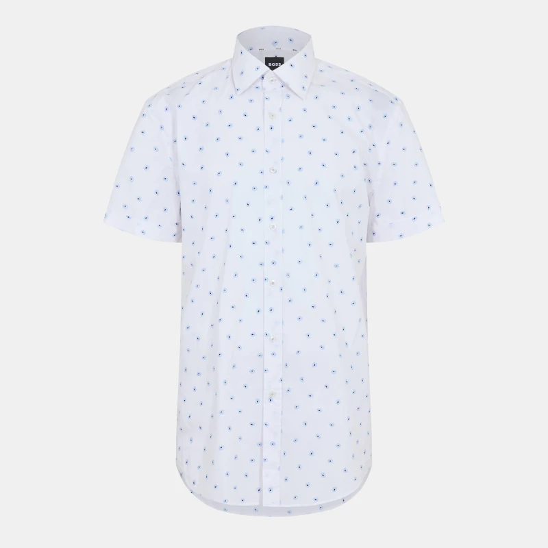 Image of Boss Mens H Hank Ken Long Sleeve Oxford Shirt Light/Pstl Blue male 34 (44)