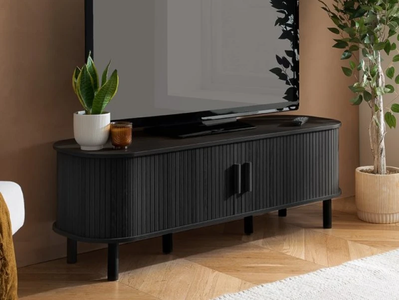 Image of Birlea Black Axel Fluted TV Unit Birlea Black