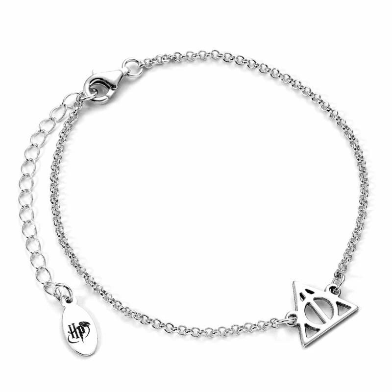 Image of Harry Potter Sterling Silver Deathly Hallows Charm Bracelet, One Colour, Women One Colour W9L71 Female