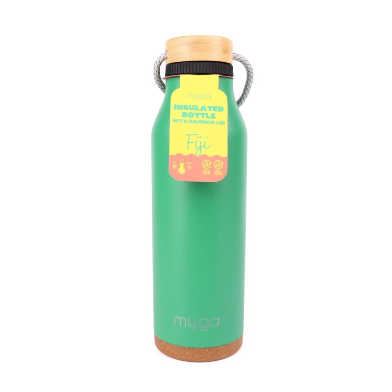Image of Myga 700ml Fiji Insulated Water Bottle - Green Green Unisex
