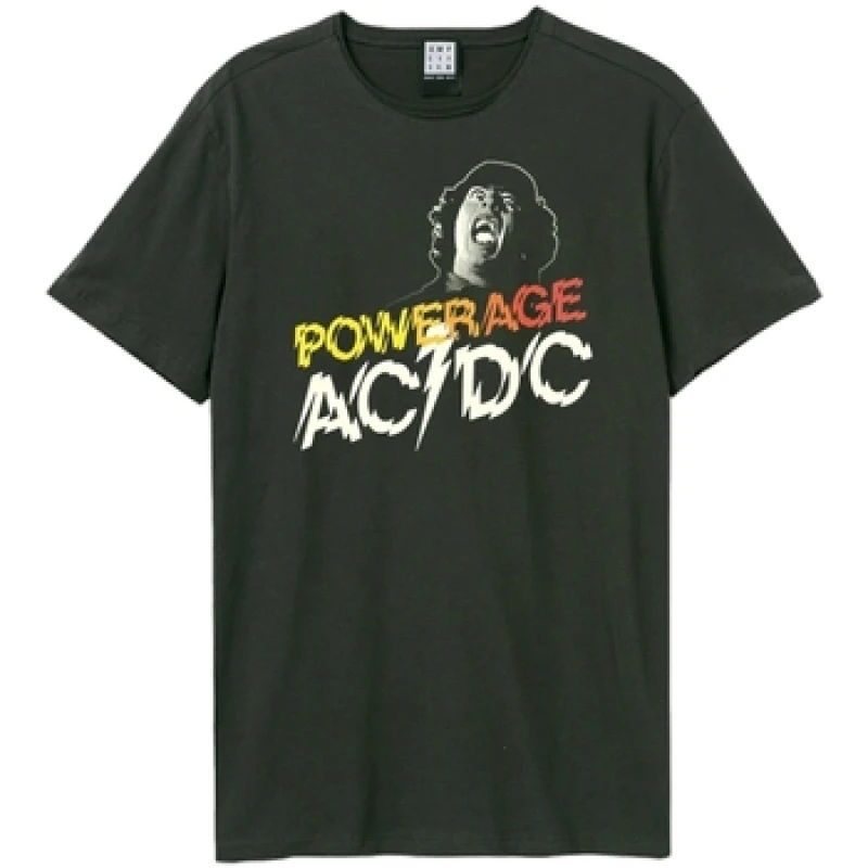 Image of Amplified Amplified Men Angus Powerage AC DC T-Shirt in Charcoal Size: X-Small Charcoal XS Male 5063574715928
