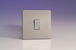 Image of Varilight Screwless 1 Gang 2 Way Switch With Metal Rocker (Single XDS1S) - Brushed Steel - XDS1S