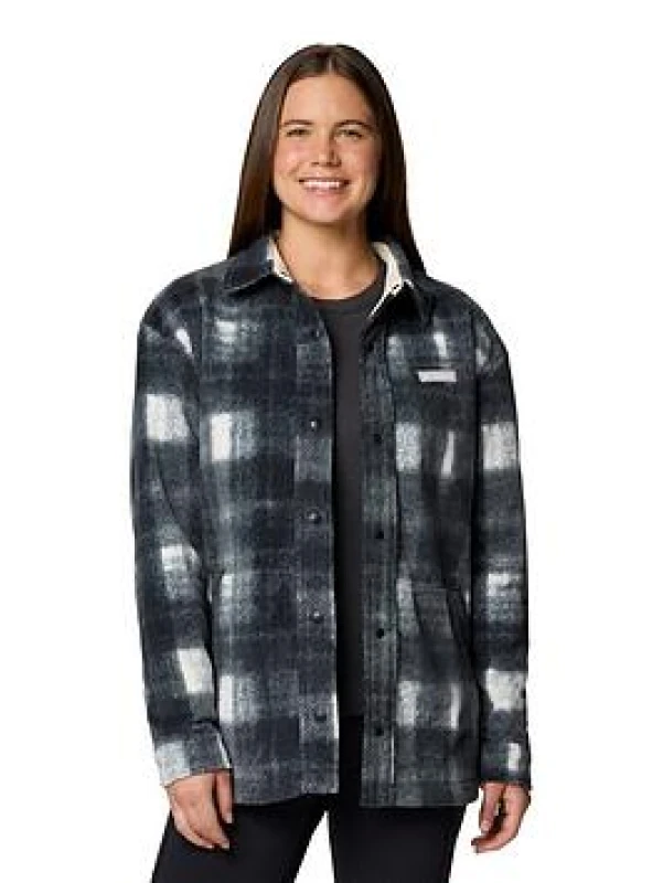 Image of Columbia Womens Benton Springs Shirt Jacket - White Size L, Women White W6IC2 Female L