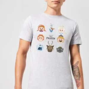 Image of Disney Frozen Emoji Heads Mens T-Shirt - Grey - M