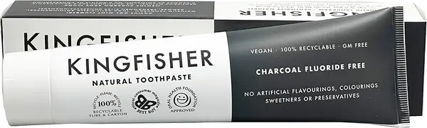 Image of Kingfisher Naturally Whitening Charcoal Fluoride Free Toothpaste 100ml
