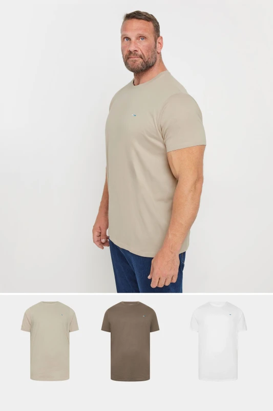 Image of BadRhino BadRhino Men 3 Pack Core T-Shirts in White Size: 3X-Large White XXXL Male 5063111837168