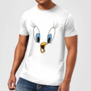 Image of Looney Tunes Tweety Face Mens T-Shirt - White - S