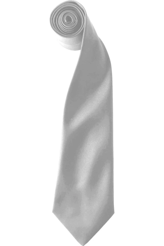 Image of Premier Premier Men Colours Satin Clip Tie Pack of 2 in Silver Silver One Size Male 5059269154011