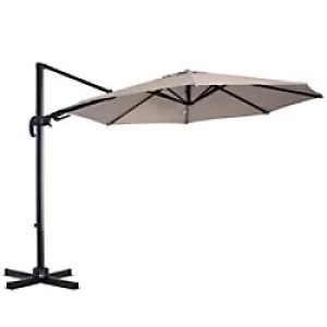 Image of Outsunny Umbrella 840-122 Aluminum, Metal, Polyester Khaki