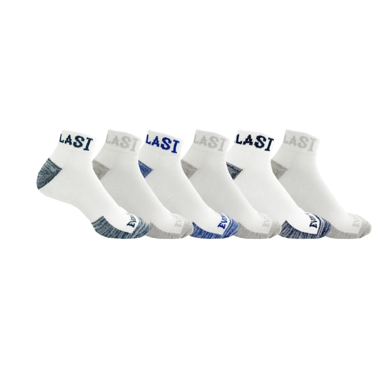 Image of Everlast Quarter 6 Pack Socks Mens - White White 7 - 11
