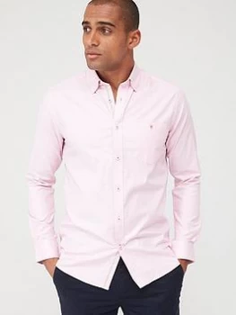 Image of Ted Baker Long Sleeved Oxford Shirt - Pink, Size 2, Men