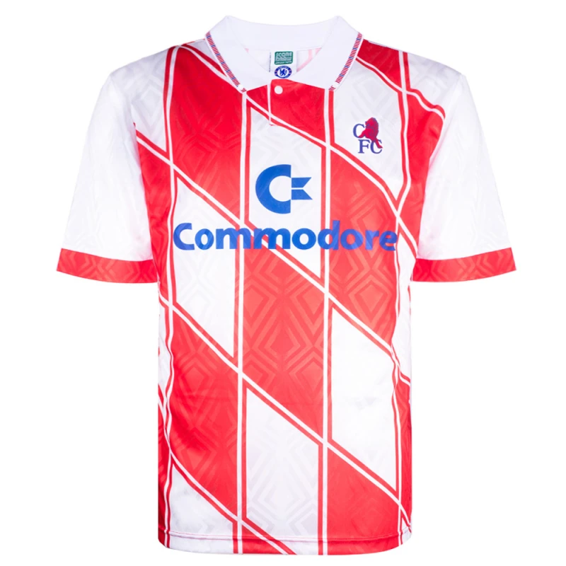 Image of Score Draw Chelsea 1990 Away Retro Football Shirt CHEL90APYSS-M M Mens Sportswear