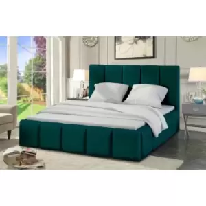 Image of Lurita Bed Small Double Plush Velvet Green