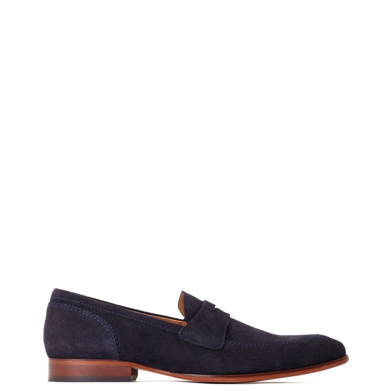 Image of Base London Base London Men Bruno Penny Loafer in Navy Size: 7 Navy 7 Male 5038538357896