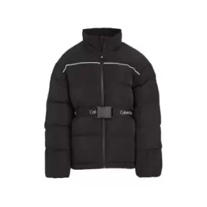 Image of Calvin Klein Jeans Logo Tape Belt Jacket - Black